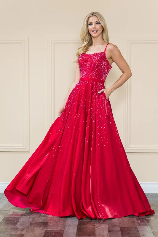 Super Sale Long Iridescent Glitter Dress by Poly USA 8886