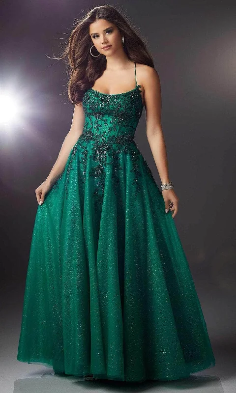 Referral Discount MGNY By Mori Lee 47083 - Scoop Neck Applique Prom Dress