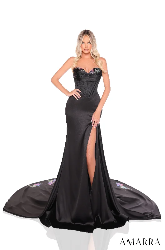 Price Cut Heat Stone Strapless Slit Gown by Amarra 88272