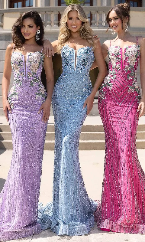 Warehouse Sale Portia and Scarlett PS25180 - Sweetheart Floral Embellished Prom Gown
