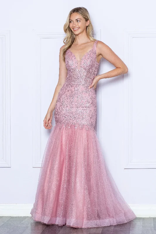 Deal of the Day Glitter Print Sleeveless Mermaid Dress by Poly USA 9388