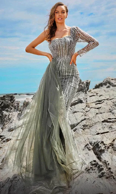 Limited Time Discount MNM Couture M1053 - One Shoulder Sash Evening Gown