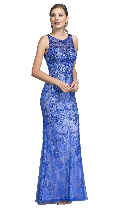 Limited Time Discount Aspeed Design - Embellished Bateau Neck Sheath Evening Dress