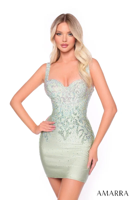 Massive Deals Fitted Beaded Short Sweetheart Dress by Amarra 88023
