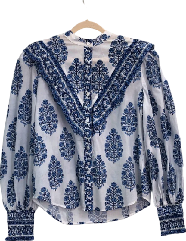 Daily Specials Neve & Noor Blue Tally Shirt in Indi Lapis UK S