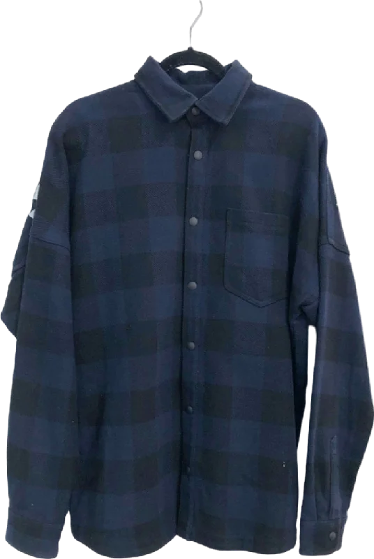 Clearance Items Palm Angels Blue Checked Logo back Shirt UK M