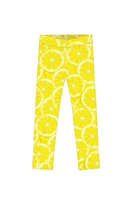Unbeatable Prices A Piece of Sun Lucy Yellow Lemon Print Cute Summer Leggings - Kids Unbeatable Prices A Piece of Sun Lucy Yellow Lemon Print Cute Summer Leggings - Kids