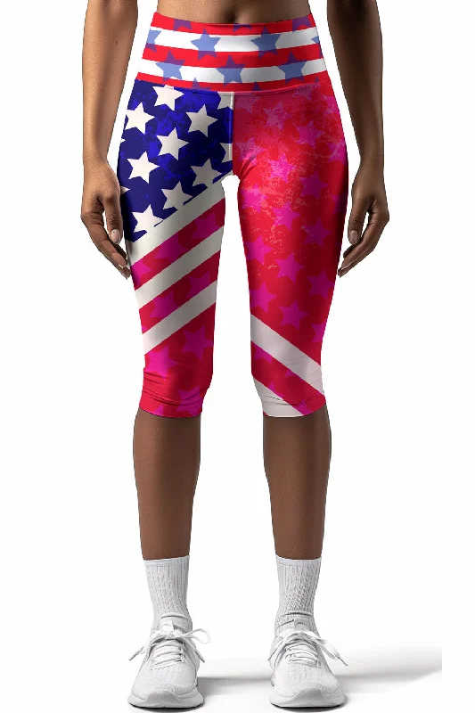 Exclusive Online Offer Americana Ellie Geometric Print Performance Yoga Capri Leggings Women Exclusive Online Offer Americana Ellie Geometric Print Performance Yoga Capri Leggings Women