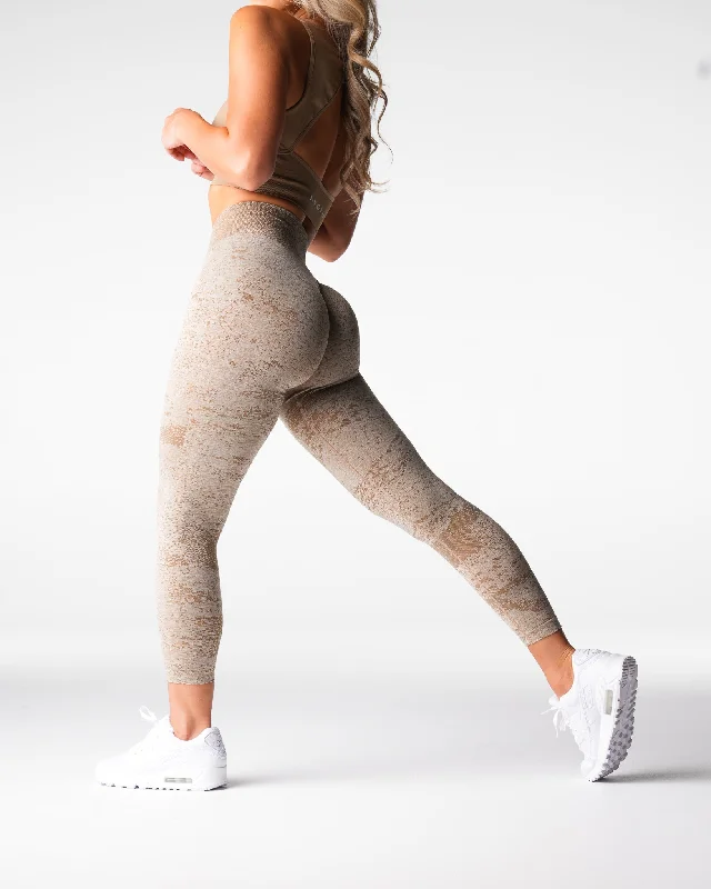 Early Bird Discount Beige Digital Seamless Leggings