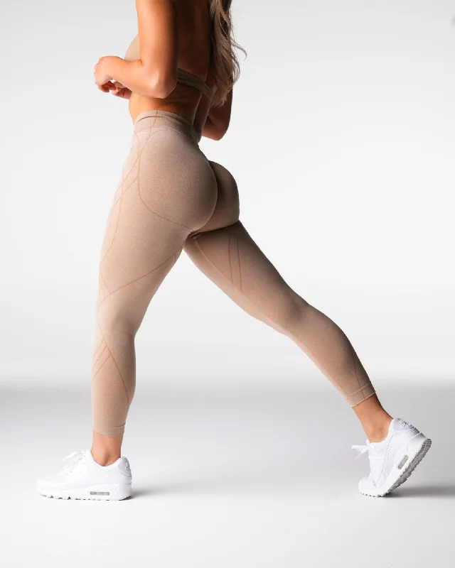 New Markdowns Beige Geo Seamless Leggings