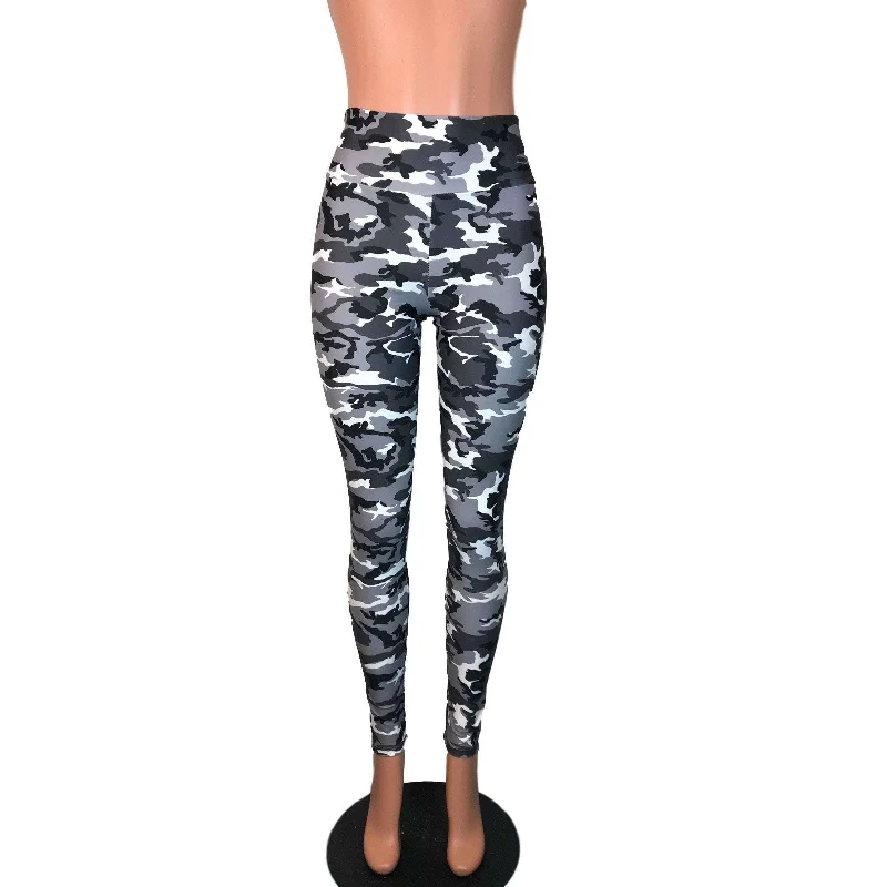 New Markdowns Black & White Camo Camouflage High Waist Leggings Pants