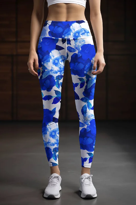 Great Bargains Blue Blood Lucy Floral Printed Performance Leggings - Women