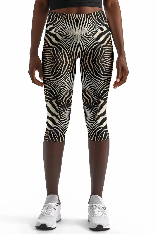 Amazing Deals Born to Be Wild Ellie Black Performance Yoga Capri Leggings - Women