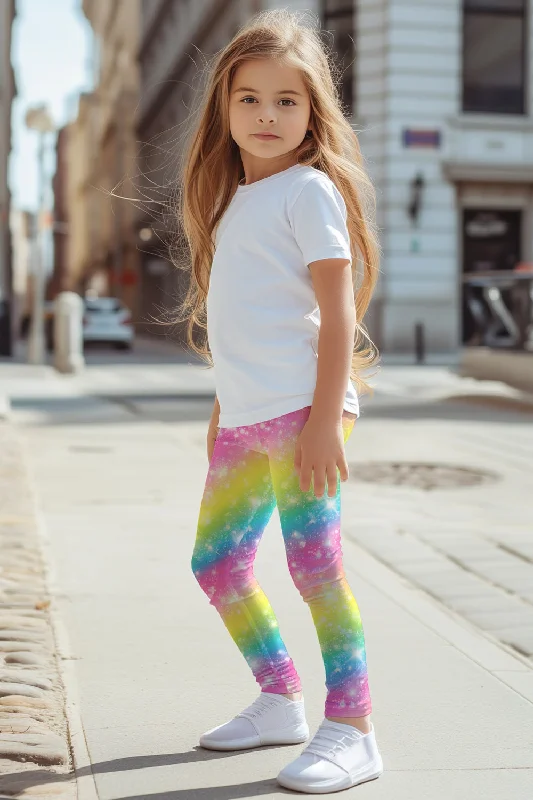 Limited Quantity Bright Story Lucy Cute Rainbow Print Leggings - Kids