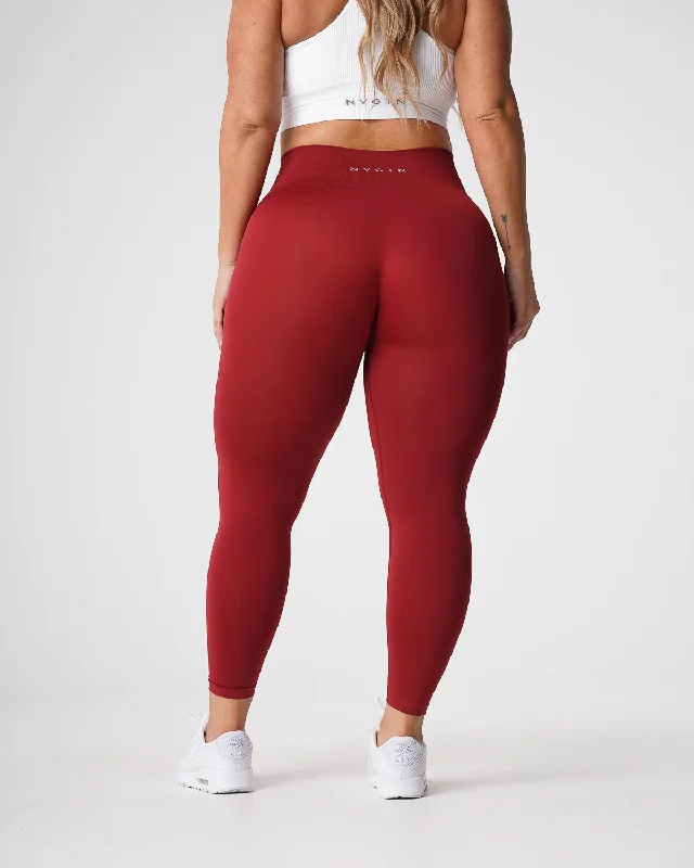 Hot Deal Carmine Solid Seamless Leggings