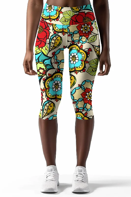 Value Deals Carnaval Ellie Performance Capri Legging Cute Summer Yoga Pant - Women