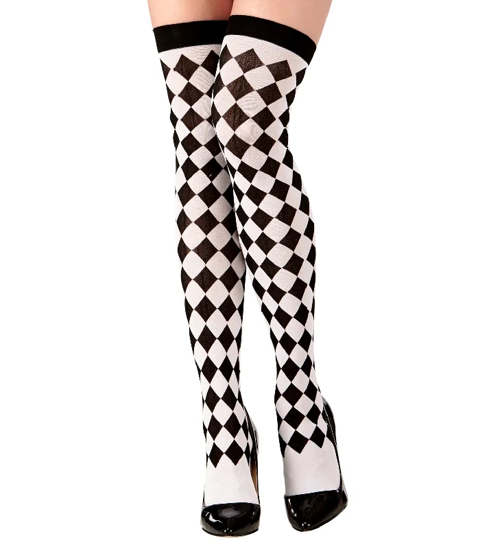 Today's Special Checked Thigh High Stocking