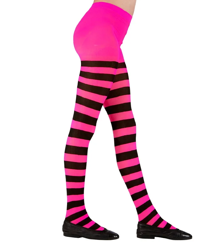 Best Bargains Children's Pink and Black Striped Tights
