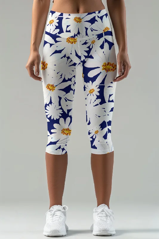 Best Seller Daisyland Ellie Floral Performance Summer Yoga Capri Leggings - Women