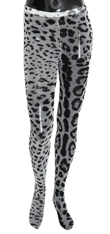 Special Discount Dolce & Gabbana Elegant Leopard Print Nylon Stockings