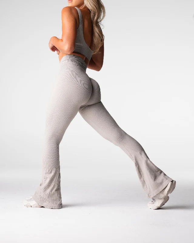 Instant Discount Driftwood Harmony Ribbed Seamless Flare Leggings