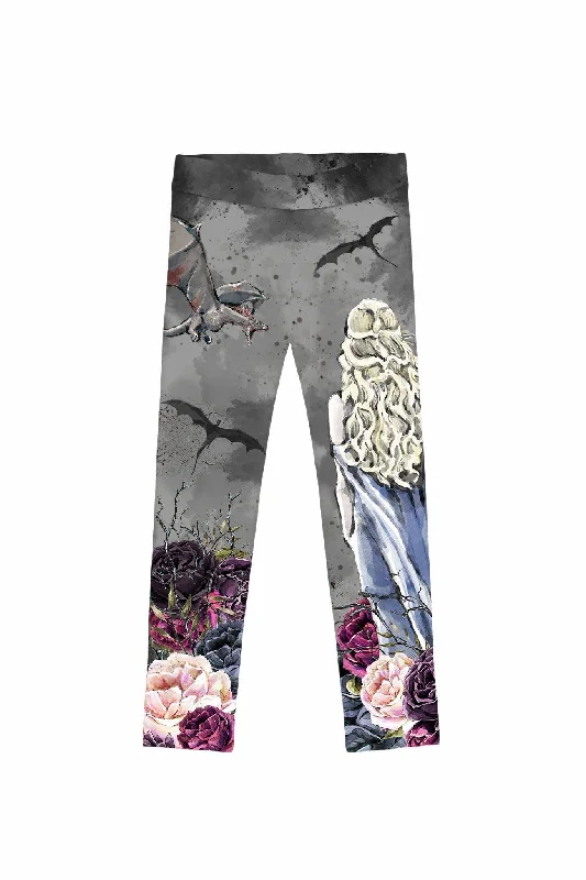 Bonus Savings Duchess & Dragons Lucy Grey Cute Printed Leggings - Kids