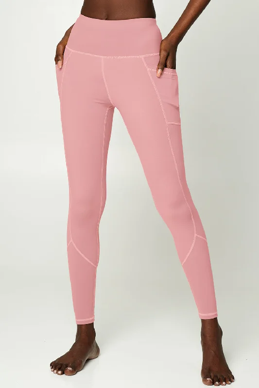 Bonus Savings 4 for $54 - Dusty Pink Cassi Deep Pockets Workout Leggings Yoga Pants - Women Bonus Savings 4 for $54 - Dusty Pink Cassi Deep Pockets Workout Leggings Yoga Pants - Women