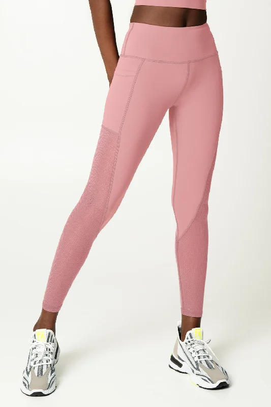 Closeout 4 for $54 - Dusty Pink Cassi Mesh & Pockets Workout Leggings Yoga Pants - Women Closeout 4 for $54 - Dusty Pink Cassi Mesh & Pockets Workout Leggings Yoga Pants - Women
