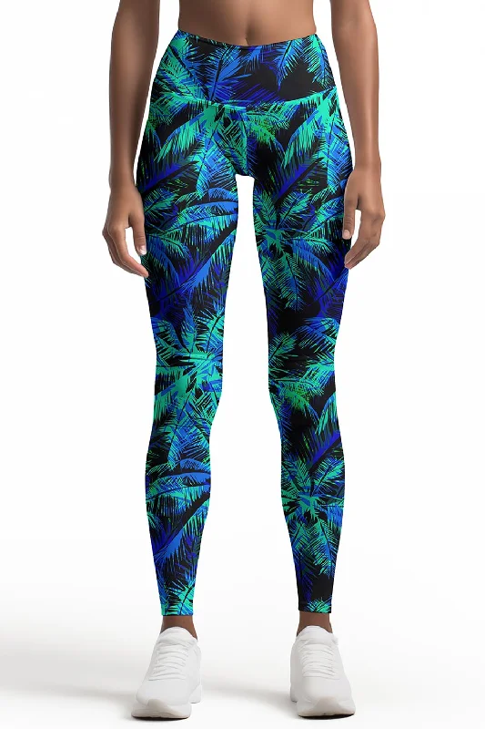 Stock Clearance Electric Jungle Lucy Printed Performance Leggings - Women