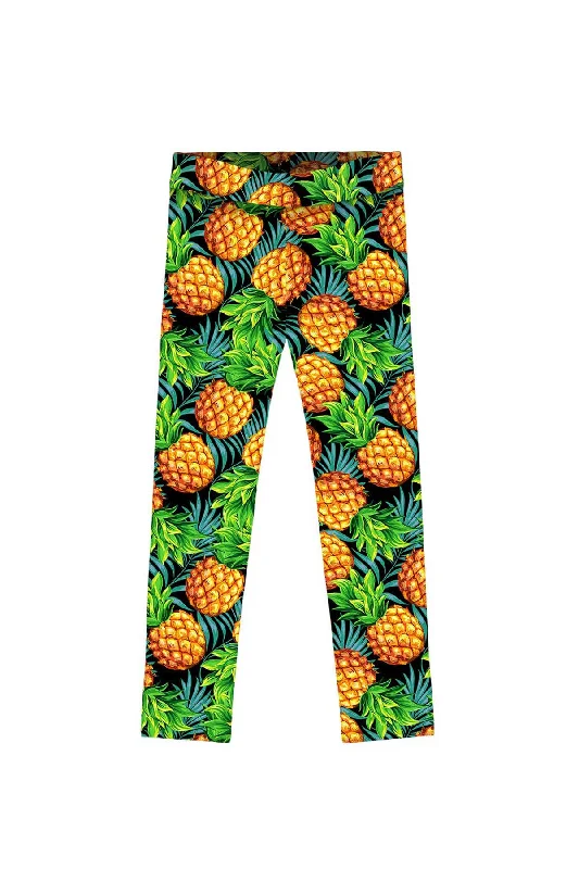 Today’s Deal Endless Summer Lucy Green Pineapple Print Cute Leggings - Kids