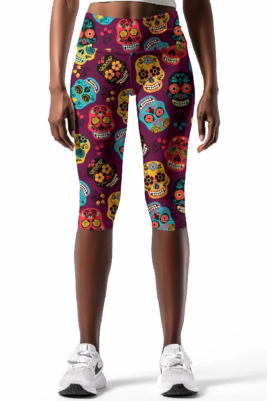 Epic Deals faBOOlous Ellie Purple Performance Yoga Capri Leggings - Women