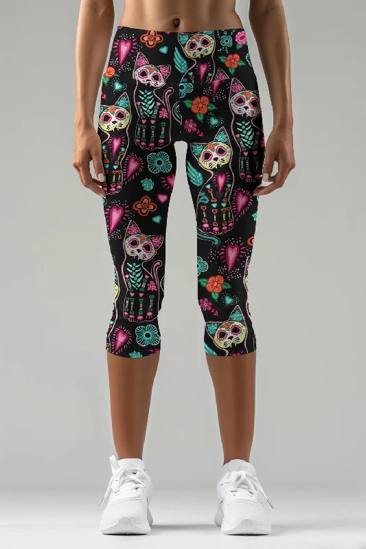Exclusive Deal FangTastic Ellie Black Performance Yoga Capri Leggings - Women