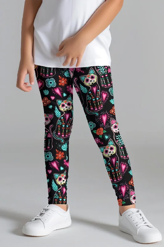 Special Savings FangTastic Lucy Black Cat Print Cute Halloween Leggings - Kids