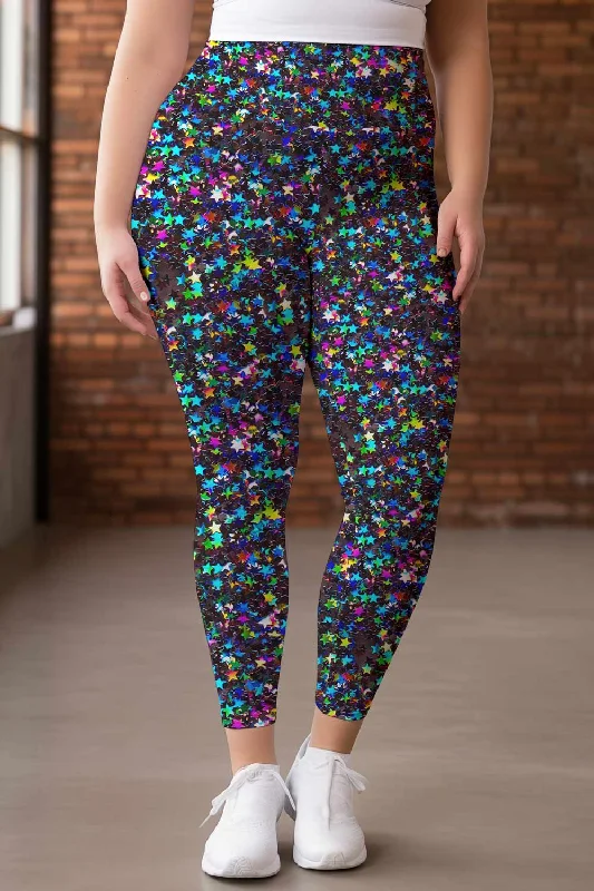 Exclusive Access Fireworks Lucy Colorful Stars Printed Leggings Yoga Pants - Women