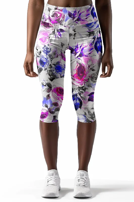 Last Chance Floral Touch Ellie Performance Capri Leggings - Women