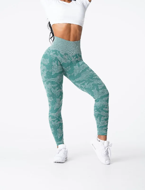 Referral Discount Forest Green Camo Seamless Leggings