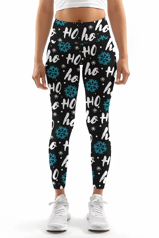 Savings Spectacular Hohoho Black Lucy Winter Printed Leggings Yoga Pants - Women