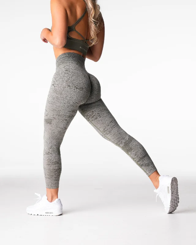 Season Finale Sale Khaki Green Digital Seamless Leggings