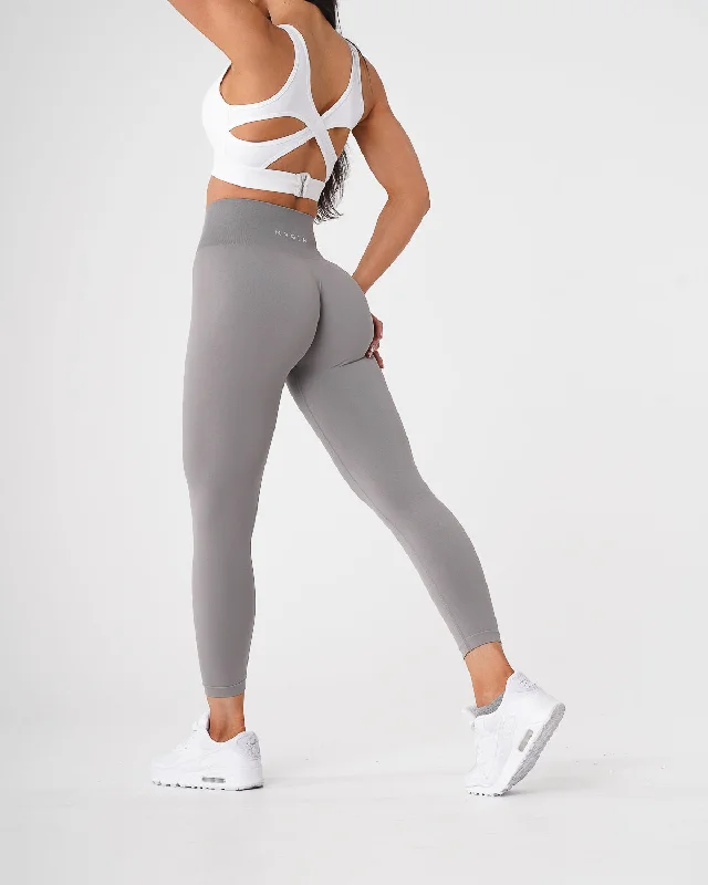 Price Smash Light Grey Solid Seamless Leggings