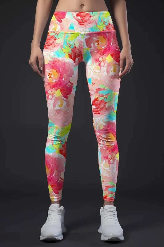 Overstock Good Idea Lucy Floral Performance Leggings - Women