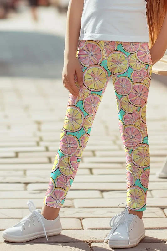 Online Exclusive Marmalade Lucy Pink & Yellow Lemon Print Leggings - Kids