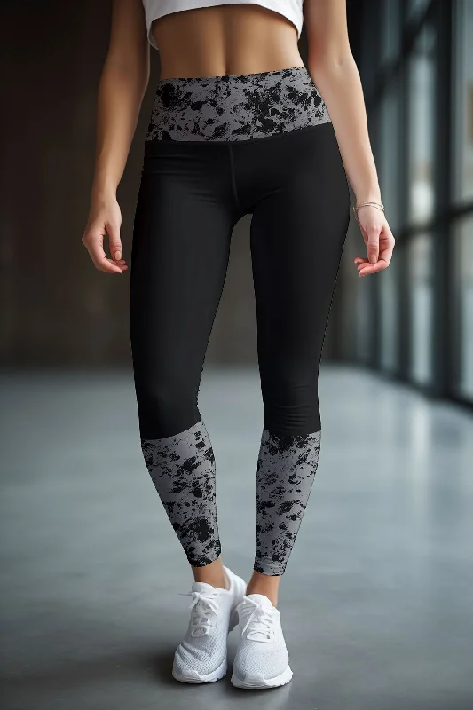 Steals and Deals Mercury Lucy Black Printed Details Leggings Yoga Pants - Women