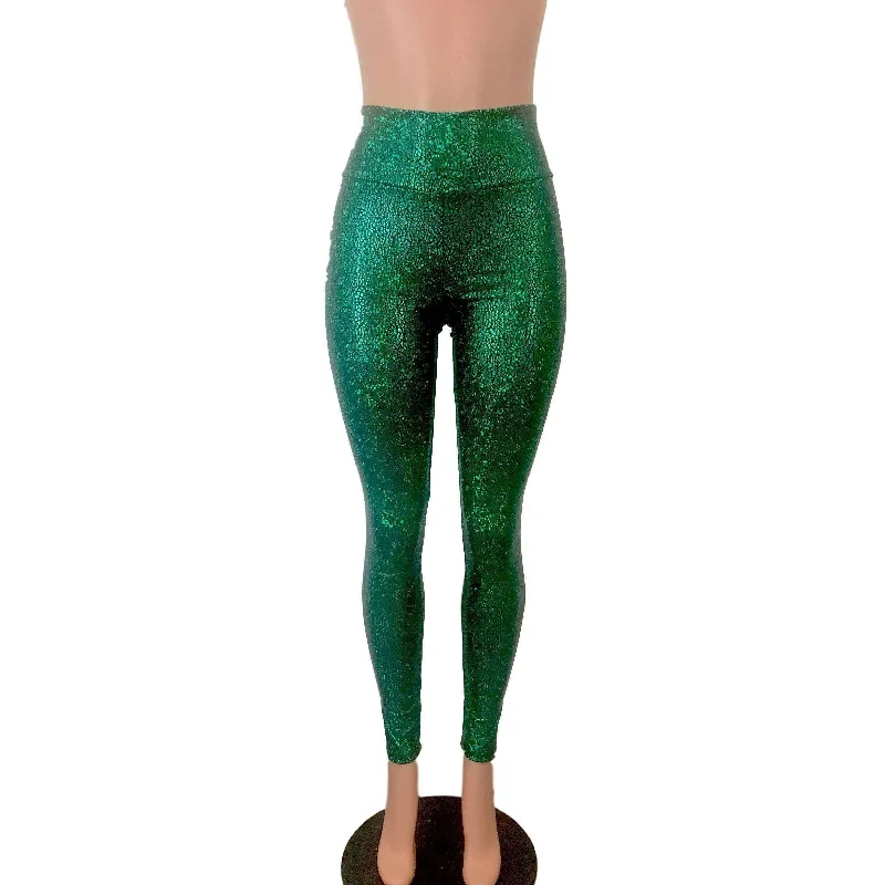 Quick Sale SALE - MEDIUM ONLY - Metallic Green Avatar High Waisted Leggings Pants