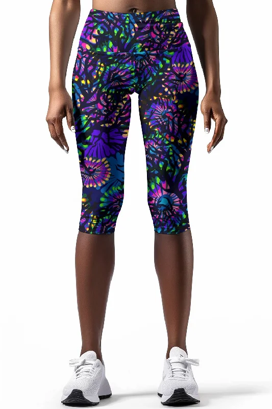 Deep Discounts Midnight Glow Ellie Performance Capri Leggings - Women