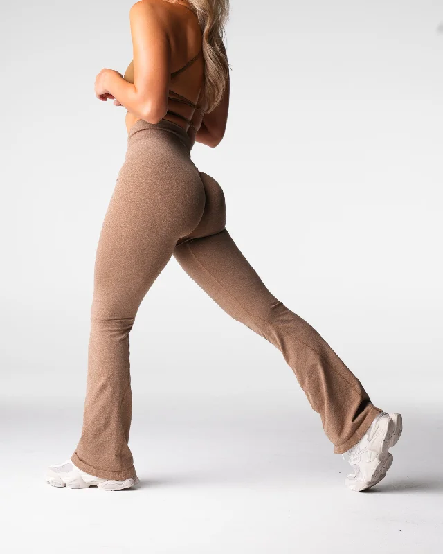 Hurry In Mocha Iconic Seamless Flare Leggings