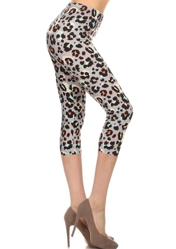 Reduced Prices Multicolor Leopard Print Capri Leggings