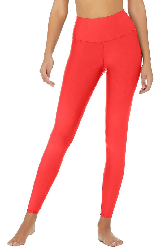 Mega Sale Neon Coral UV 50+ Lucy Bright Performance Leggings Yoga Pants - Women