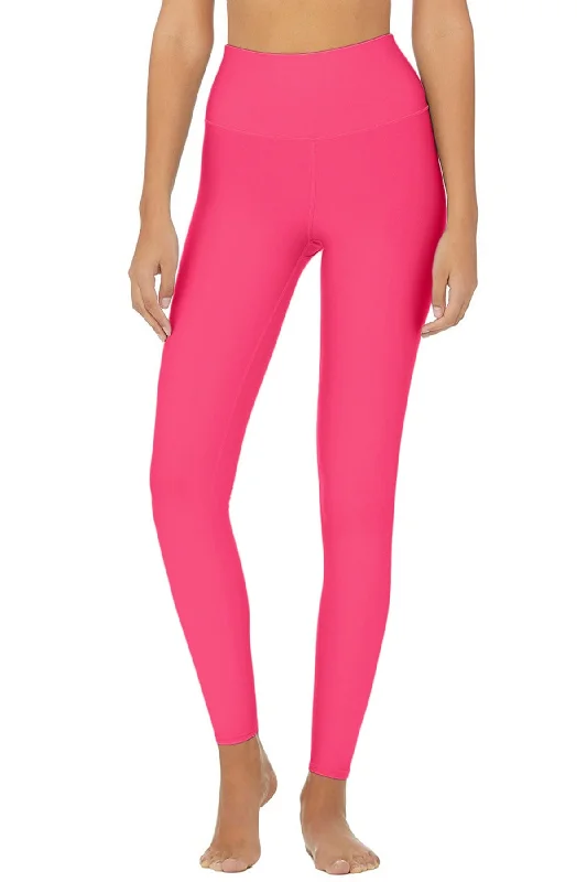 Holiday Sale Neon Pink UV 50+ Lucy Bright Performance Leggings Yoga Pants - Women