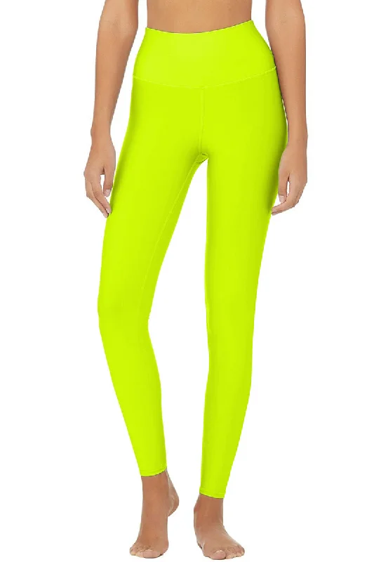 Hurry In Neon Yellow UV 50+ Lucy Bright Performance Leggings Yoga Pants - Women