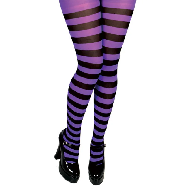 Special Price Purple and Black Striped Tights